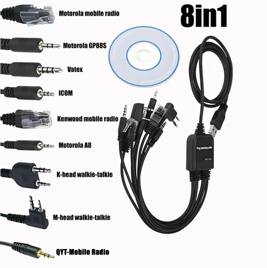 8 in 1 Programing cable for 2 way radios