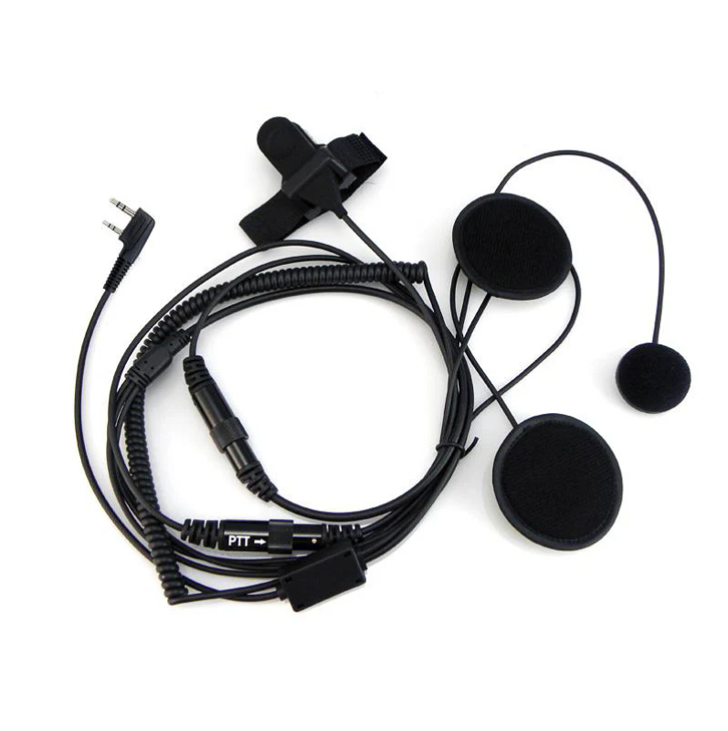 Helmet Kit Full Face Motorcycle Headset Earpiece Mic for 2 way radio/walkie talkie(2 Pin K-plug)