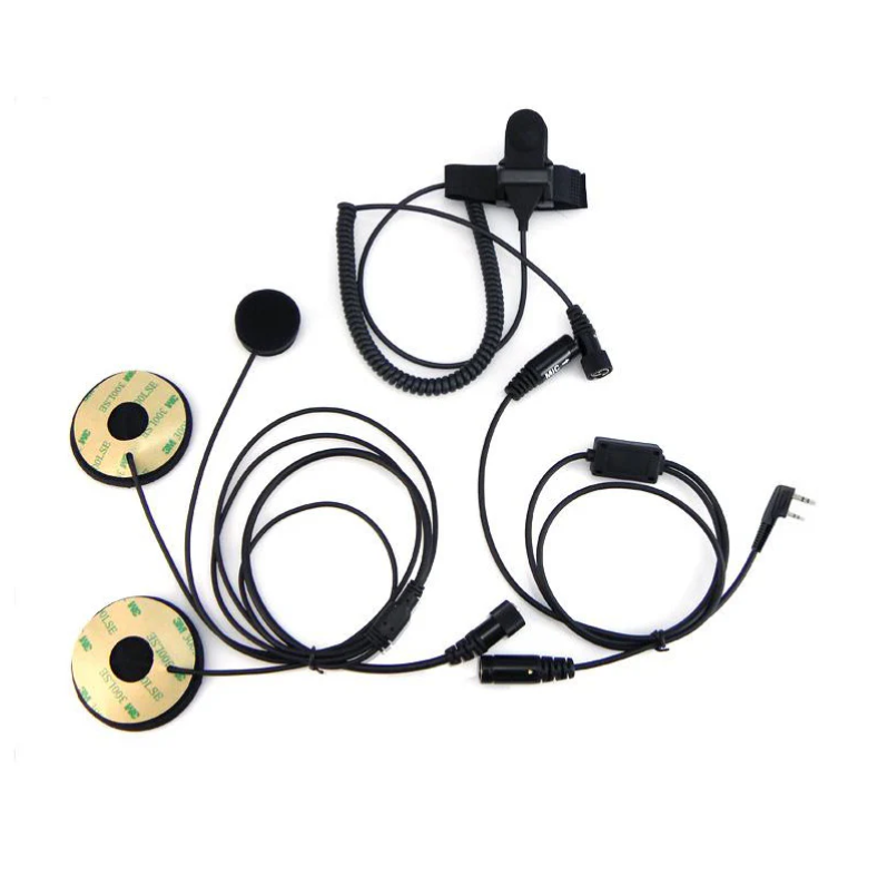 Helmet Kit Full Face Motorcycle Headset Earpiece Mic for 2 way radio/walkie talkie(2 Pin K-plug)