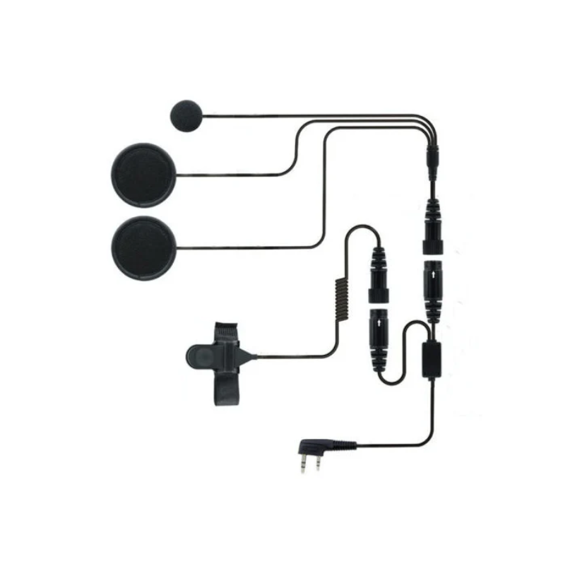 Helmet Kit Full Face Motorcycle Headset Earpiece Mic for 2 way radio/walkie talkie(2 Pin K-plug)