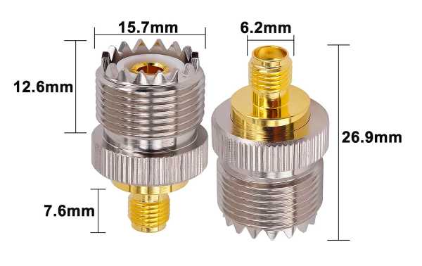 SO-239/UHF to SMA Female RF Barrel Adapter