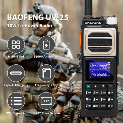 Baofeng UV25 10WATT radio-DARK BROWN ARMY Colour