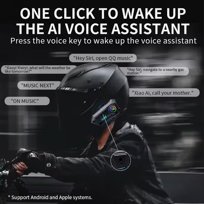 1000mAh Motorcycle Helmet Headset Voice Contro Wireless Hands-on Talking Headset Handsfree Call