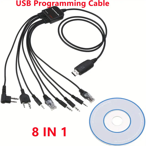 Techwave Program Cable 8 in 1 Programing cable for 2 way radios – RT Technologies