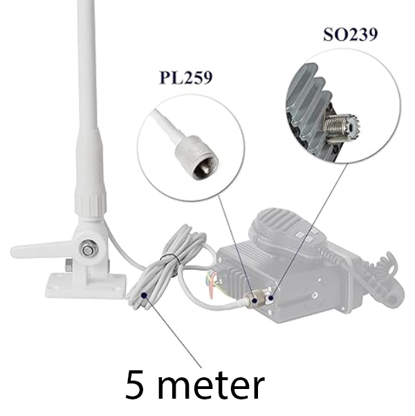 VHF Boat Antenna with mounting bracket