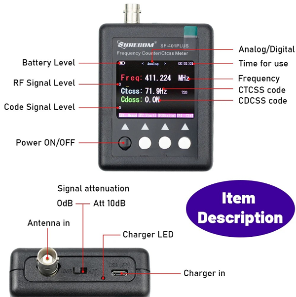 Surecom SF-401 PLUS Frequency Counter