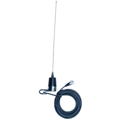 Mobile VHF/UHF NMO antenna with Stainless steel mounting bracket.